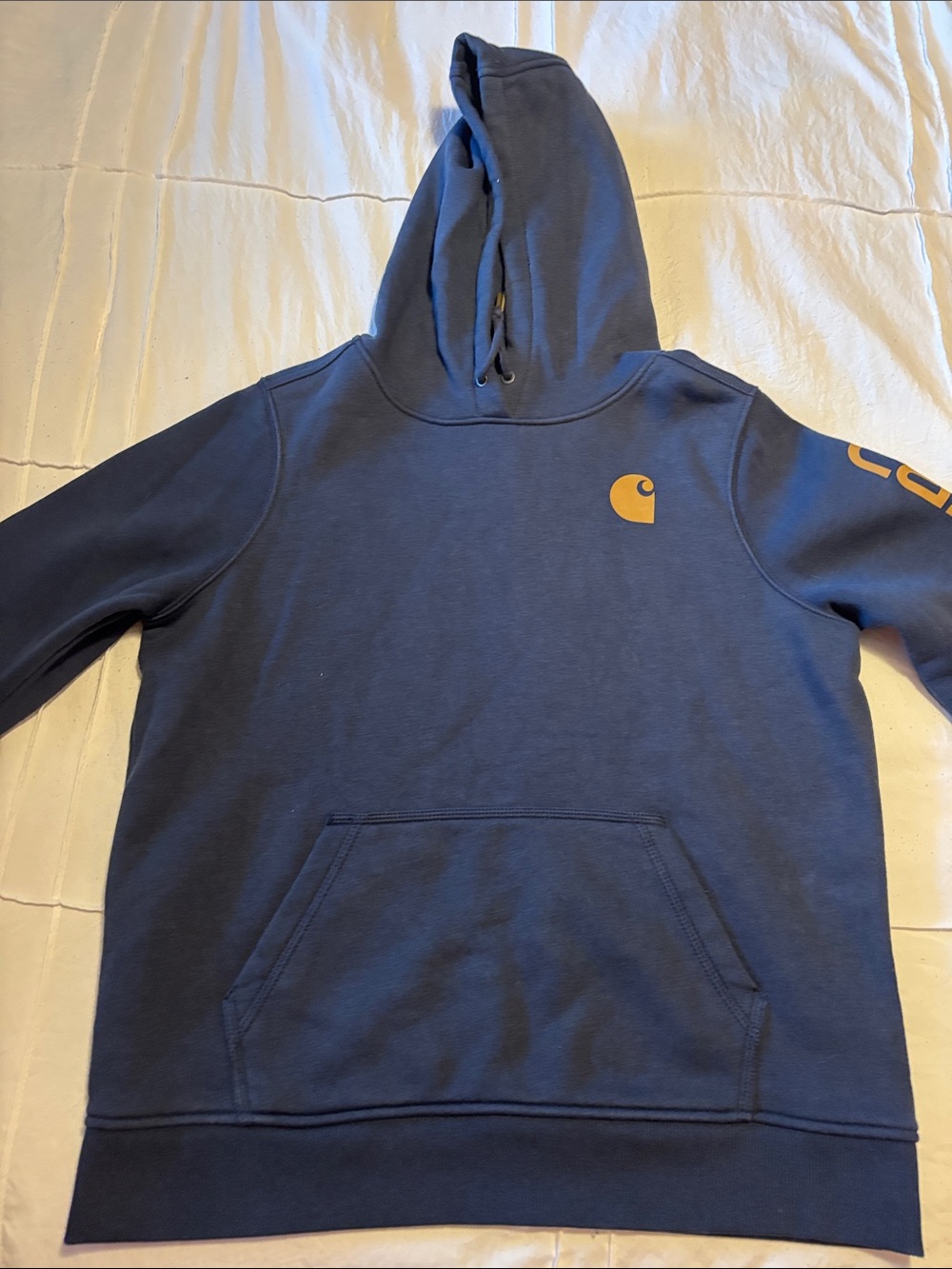 Carhartt Navy Crewneck Hooded Sweatshirt with Gold Logo